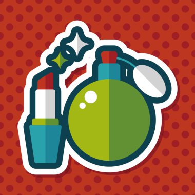 parfüm ve ruj düz simgesi uzun gölge, eps10 ile alışveriş