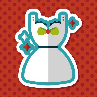 Uzun gölgeli düz elbise ikonu, eps10