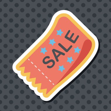 Uzun Gölge, eps10 ile alışveriş Satılık kupon düz simgesi