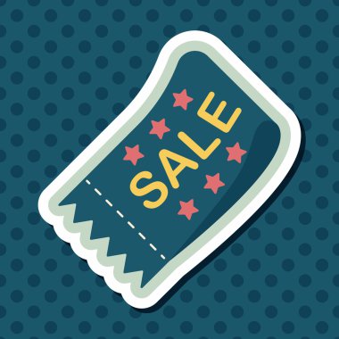 Uzun Gölge, eps10 ile alışveriş Satılık kupon düz simgesi