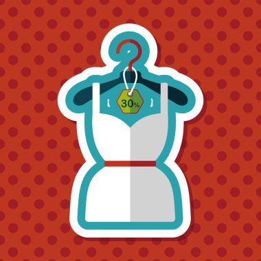 Uzun gölgeli düz elbise ikonu, eps10