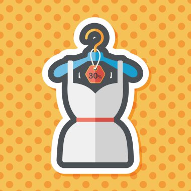 Uzun gölgeli düz elbise ikonu, eps10