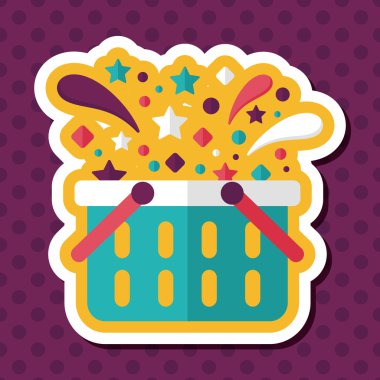 Uzun Gölge, eps10 ile alışveriş sepeti düz simgesi