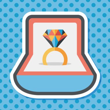 Elmas yüzük düz simgesi ile uzun gölge, eps10 teklif