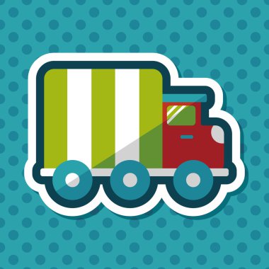 Uzun Gölge, eps10 ile ulaşım kamyon düz simgesi