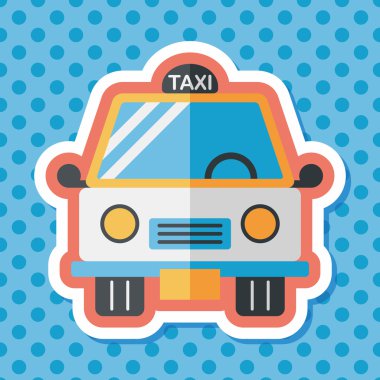 Uzun Gölge, eps10 ile ulaşım taksi düz simgesi