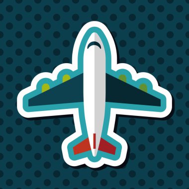 Uzun Gölge, eps10 ile ulaşım uçak düz simgesi