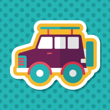 Uzun gölge ile ulaşım Spor Utility araç düz simgesi