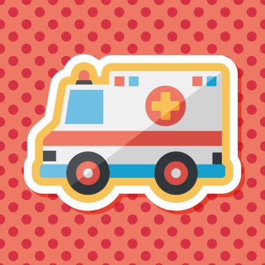 Uzun Gölge, eps10 ile ulaşım ambulans düz simgesi