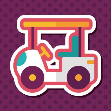 Uzun Gölge, eps10 ile ulaşım Golf arabası düz simgesi