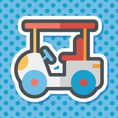 Uzun Gölge, eps10 ile ulaşım Golf arabası düz simgesi