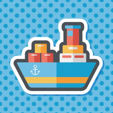 Uzun Gölge, eps10 ile nakliye konteyner gemisi düz simgesi