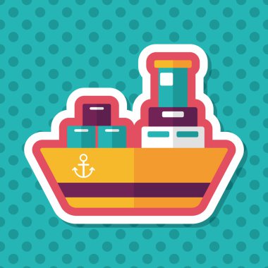 Uzun Gölge, eps10 ile nakliye konteyner gemisi düz simgesi