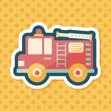 Uzun Gölge, eps10 ile ulaşım yangın kamyon düz simgesi