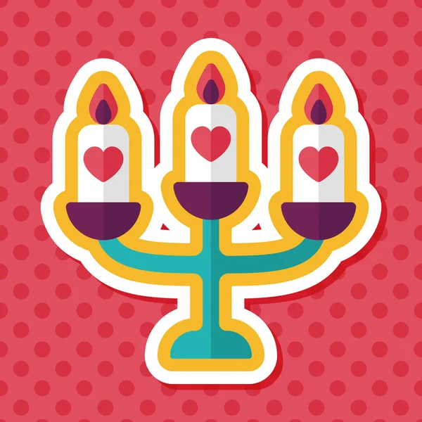 Candelabro de boda icono plano con sombra larga, eps10 — Vector de stock