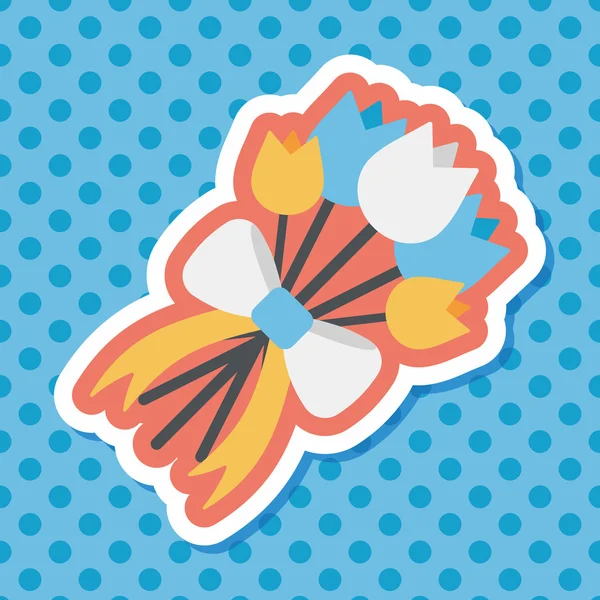 Flor de la boda icono plano con sombra larga, eps10 — Vector de stock