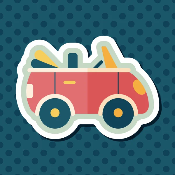 Transporte coche abierto icono plano con sombra larga, eps10 — Vector de stock