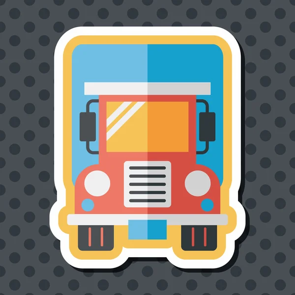 Transport ciężarowy płaski ikona z długi cień, eps10 — Wektor stockowy