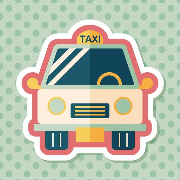 Vervoer taxi platte pictogram met lange schaduw, eps10 — Stockvector