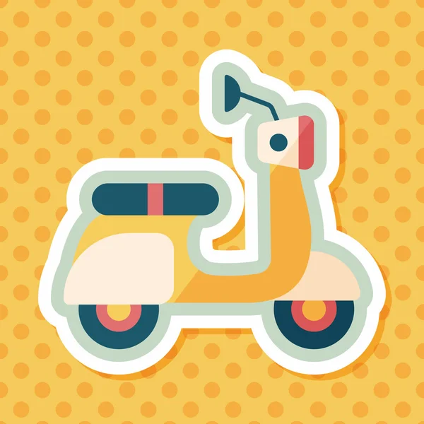 Transporte scooter icono plano con sombra larga, eps10 — Vector de stock