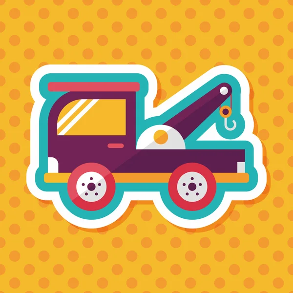 Transportation Tow Truck flat icon with long shadow,eps10 — Stock Vector