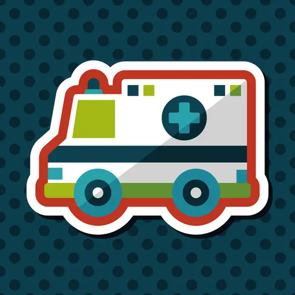 Transportation ambulance flat icon with long shadow,eps10 — Stock Vector