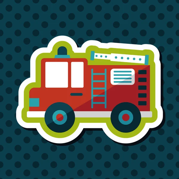 Transportation Fire truck flat icon with long shadow,eps10 — Stock Vector