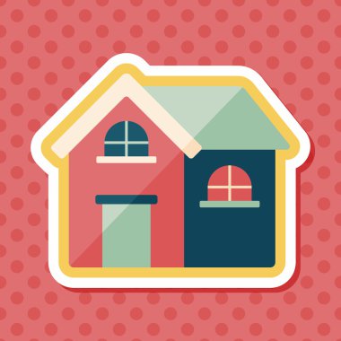 Bina evi uzun gölge, eps10 düz simgesiyle