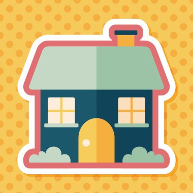 Bina evi uzun gölge, eps10 düz simgesiyle