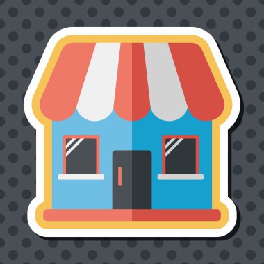 Bina evi uzun gölge, eps10 düz simgesiyle