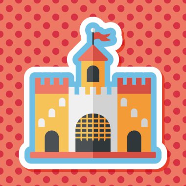 Bina kale uzun gölge, eps10 düz simgesiyle