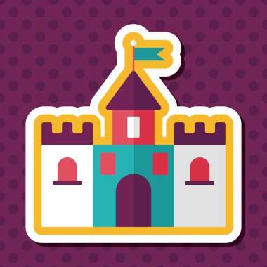 Bina kale uzun gölge, eps10 düz simgesiyle