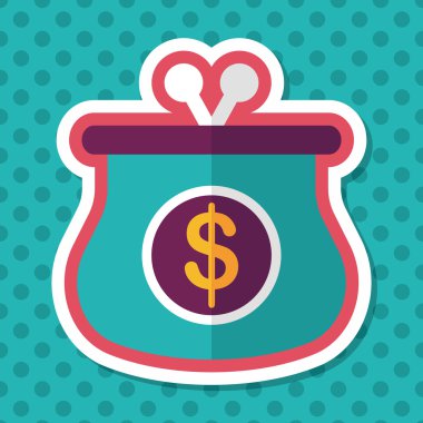 Uzun Gölge, eps10 çanta düz simgesiyle