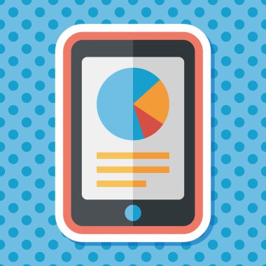 iş grafik düz simgesini uzun gölge, eps10 ile