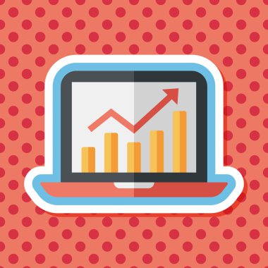 iş grafik düz simgesini uzun gölge, eps10 ile