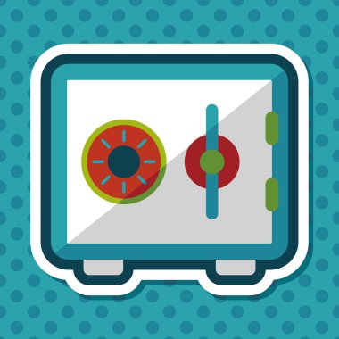 Emanet Kasası uzun gölge, eps10 düz simgesiyle