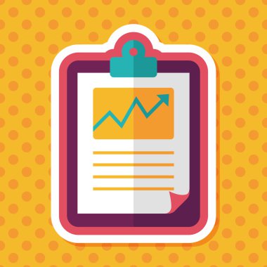 iş grafik düz simgesini uzun gölge, eps10 ile