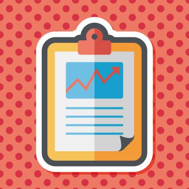 iş grafik düz simgesini uzun gölge, eps10 ile