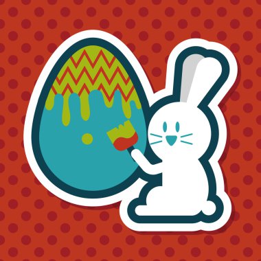 Paskalya tavşanı düz simgesi ile uzun gölge, eps10