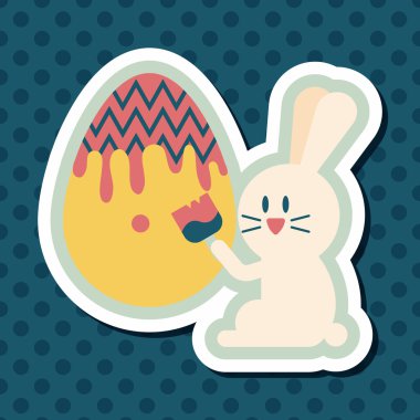 Paskalya tavşanı düz simgesi ile uzun gölge, eps10