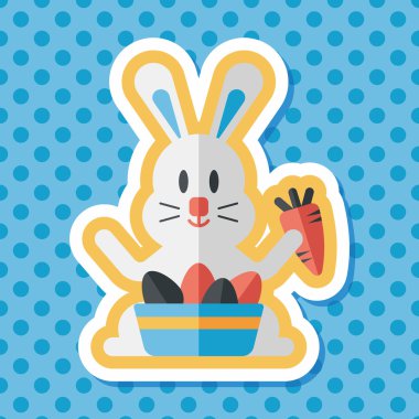 Paskalya tavşanı düz simgesi ile uzun gölge, eps10