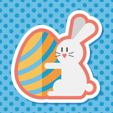 Paskalya tavşanı düz simgesi ile uzun gölge, eps10