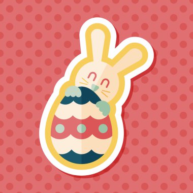Paskalya tavşanı düz simgesi ile uzun gölge, eps10