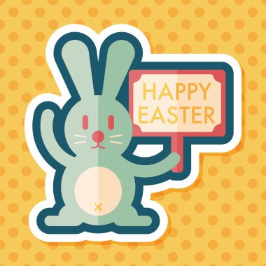 Paskalya tavşanı düz simgesi ile uzun gölge, eps10