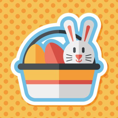 Paskalya tavşanı düz simgesi ile uzun gölge, eps10