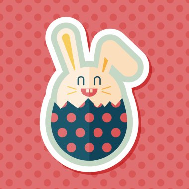 Paskalya tavşanı düz simgesi ile uzun gölge, eps10