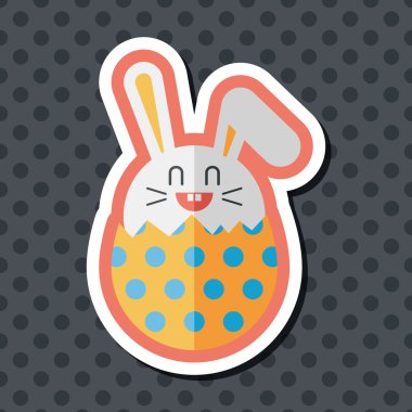 Paskalya tavşanı düz simgesi ile uzun gölge, eps10