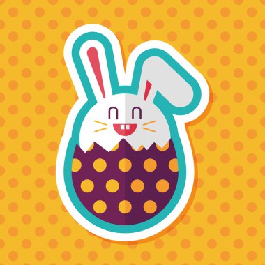 Paskalya tavşanı düz simgesi ile uzun gölge, eps10