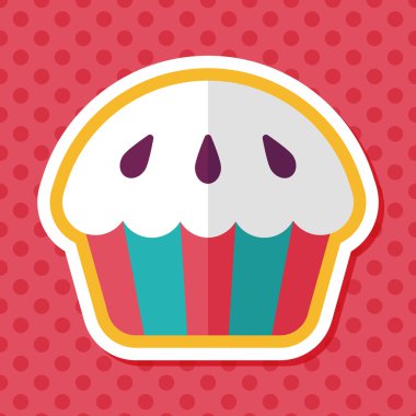 cupcake düz simgesi ile uzun gölge, eps10