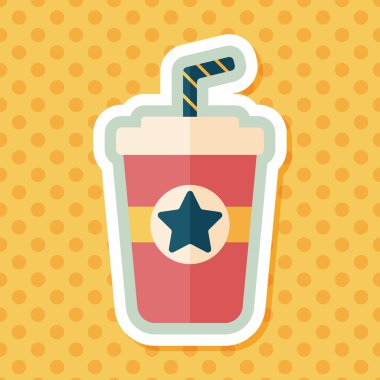 Uzun Gölge, eps10 ile soda içmek düz simgesi